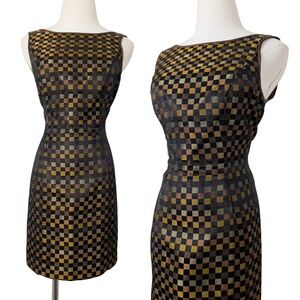 90s Checkered Mini Dress Sleeveless Size XS 4 High Neck